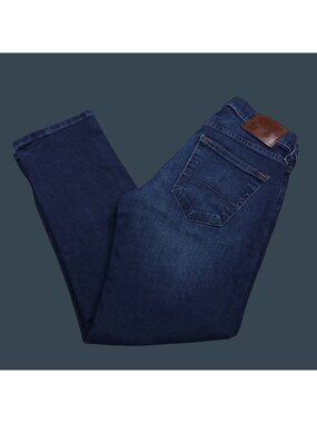 Hollister California Mens Slim Straight Jeans Epic Flex 26 Dark Wash Hemmed